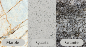 Marble vs Quartz vs Granite